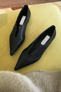 Zapatos Planos Retro de Puntera Fina y Escote Bajo