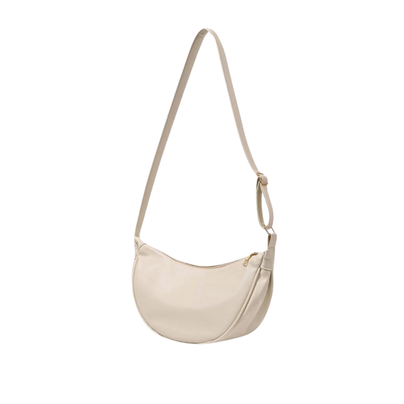JENNY - Bolso Bandolera Media Luna de Lujo en Piel Lisa