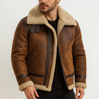 Chaqueta aviador retro para hombre – Calidez elegante y estilo atemporal