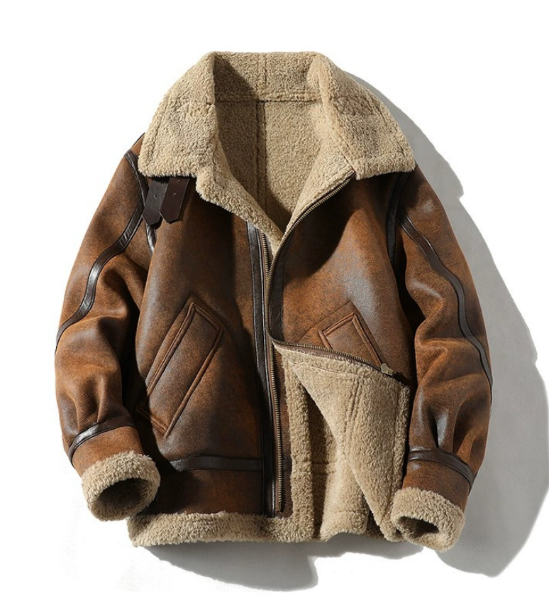 Chaqueta aviador retro para hombre – Calidez elegante y estilo atemporal