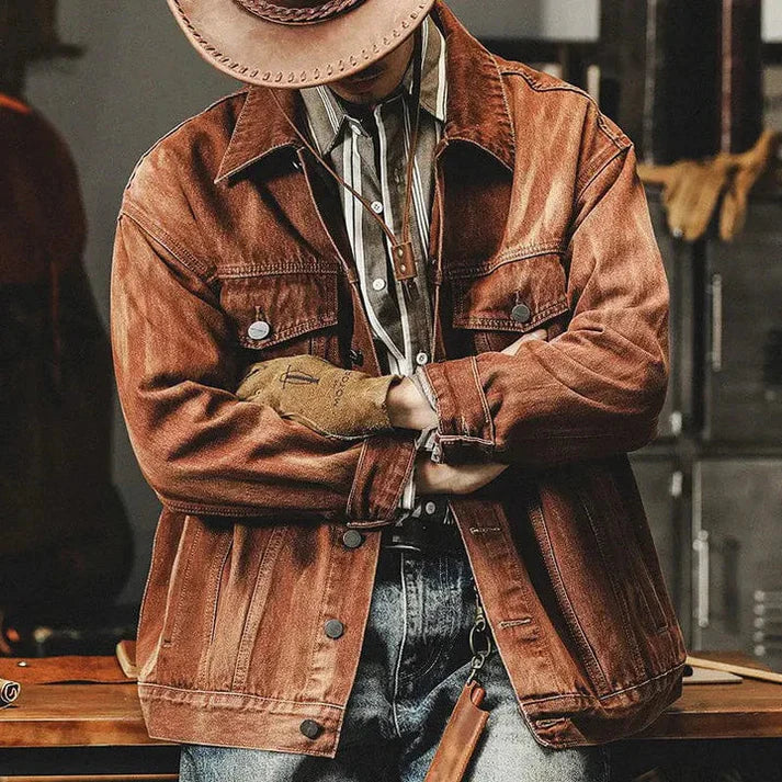 Chaqueta de Jean para Hombre Retro - Étienne - Cuello Vuelto
