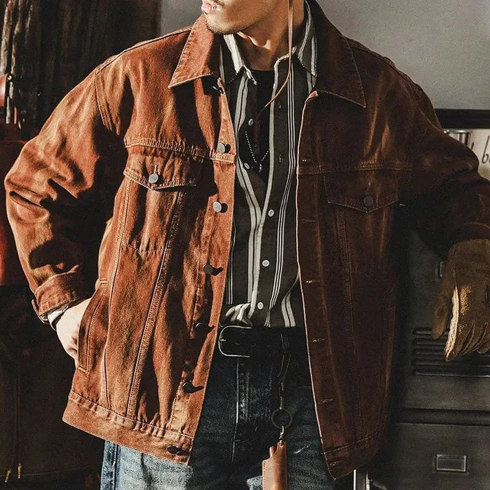 Chaqueta de Jean para Hombre Retro - Étienne - Cuello Vuelto