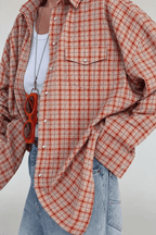 Blusa camisa Carmen oversize a cuadros