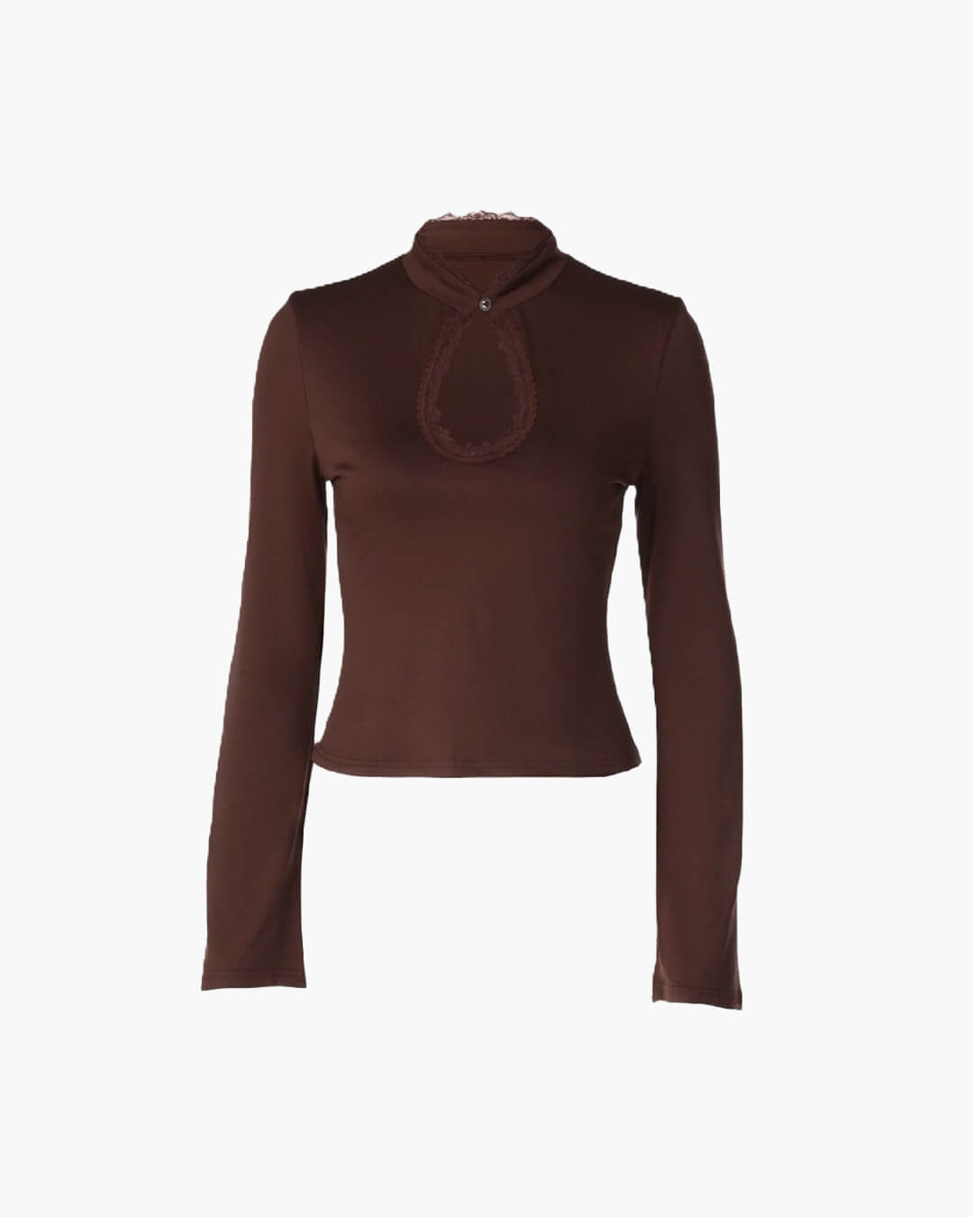 Blusa Gloria con cuello alto y aberturas en el escote