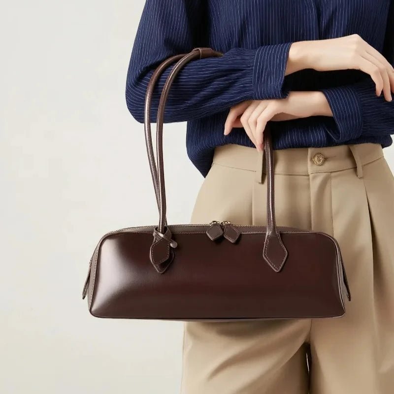 Bolso baguette Ella de cuero vegano vintage