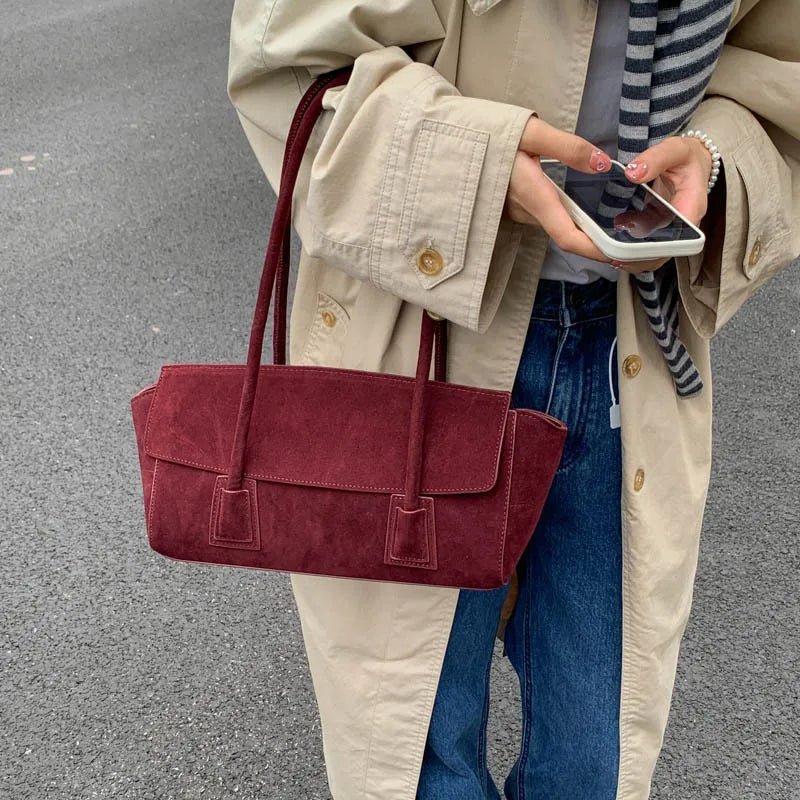 Bolso de hombro Nicole vintage de ante sintético