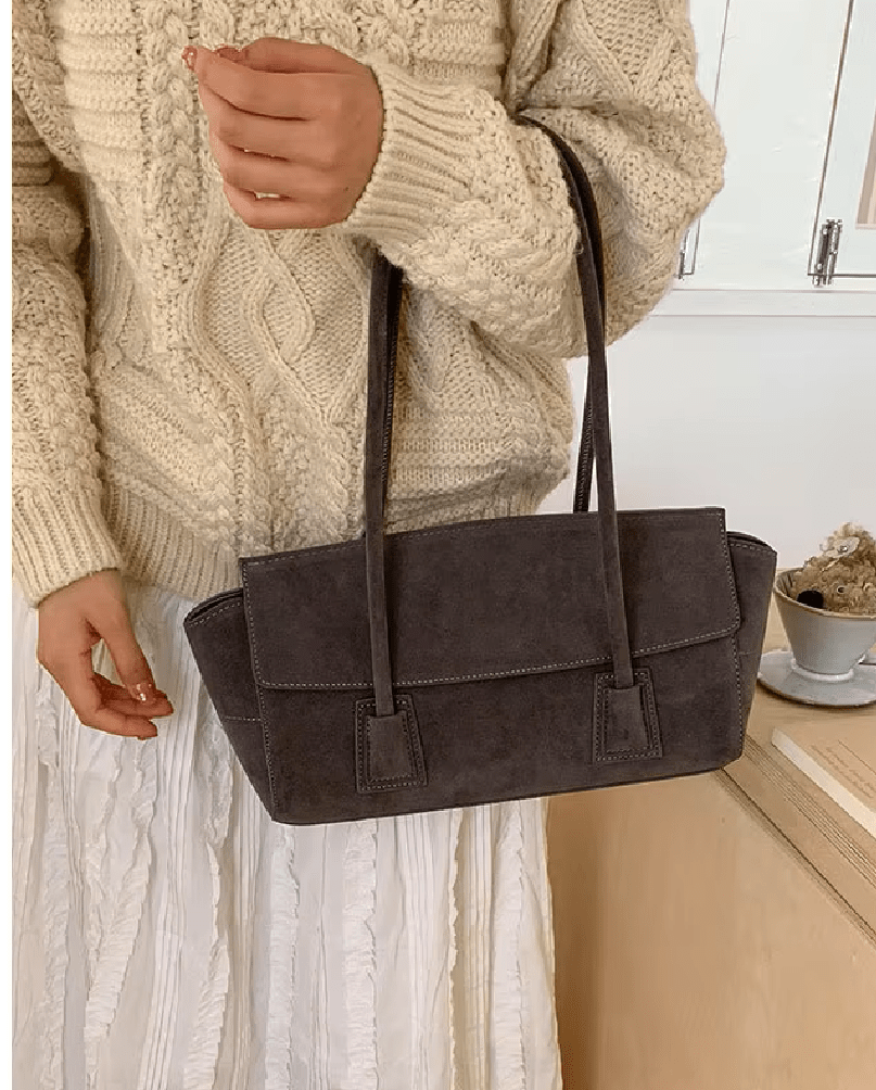 Bolso de hombro Nicole vintage de ante sintético