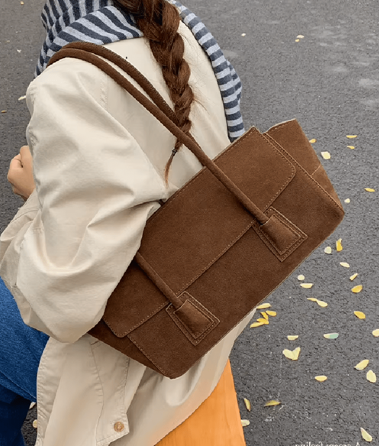 Bolso de hombro Nicole vintage de ante sintético