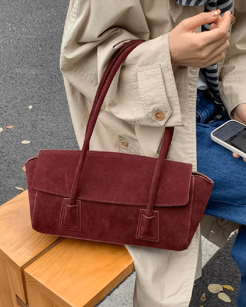 Bolso de hombro Nicole vintage de ante sintético