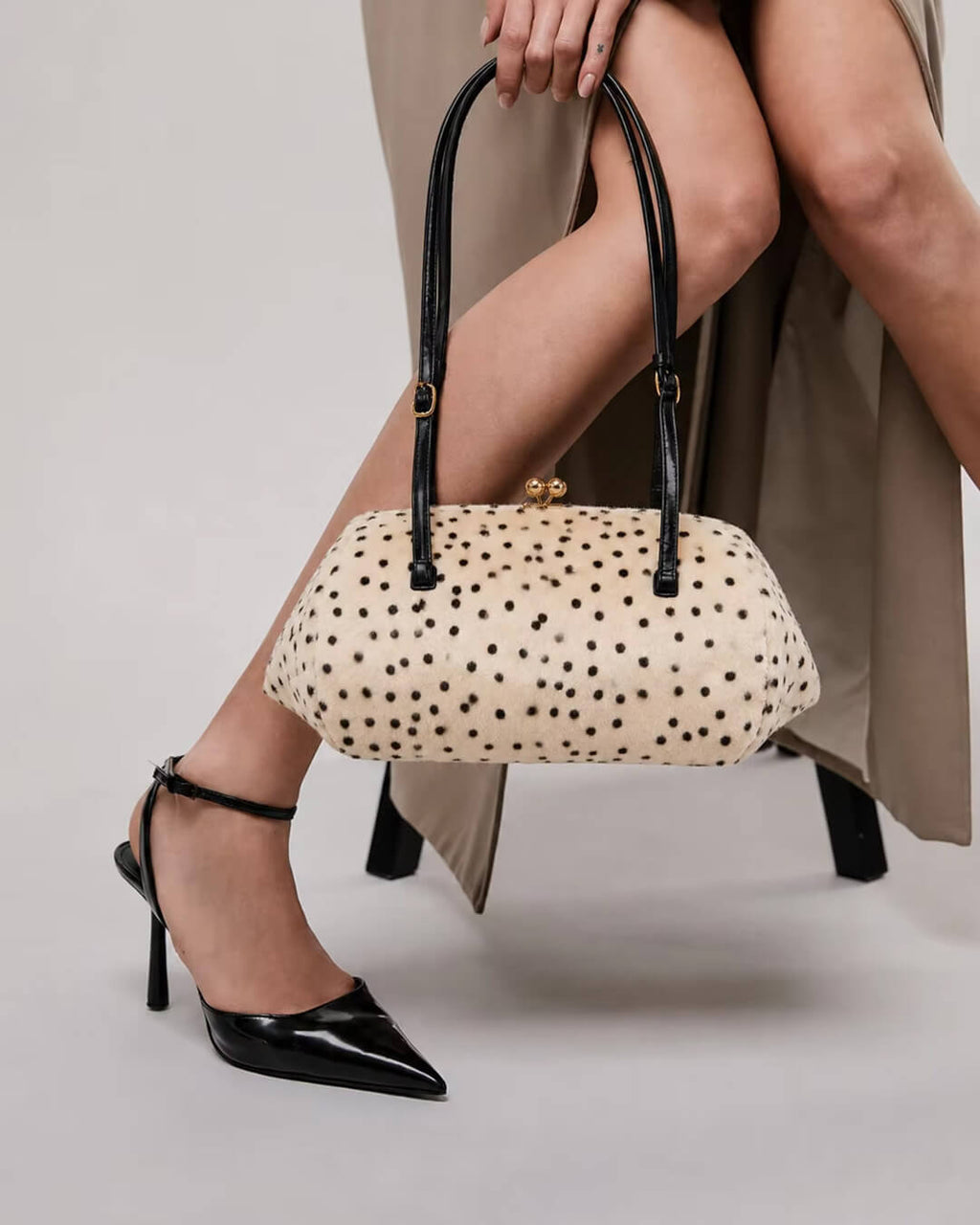 Bolso de Hombro Nina de Pelo Sintético Estampado