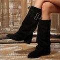 Botas altas retro Isabel con hebilla
