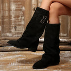 Botas altas retro Isabel con hebilla