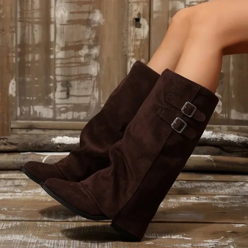 Botas altas retro Isabel con hebilla