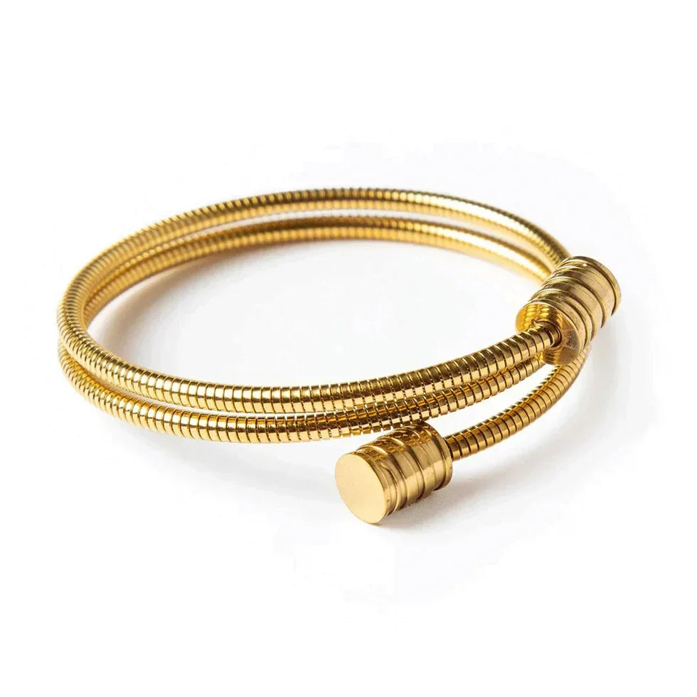 Amanda | Pulsera espiral triple bañada en oro