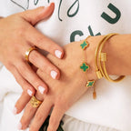 Amanda | Pulsera espiral triple bañada en oro