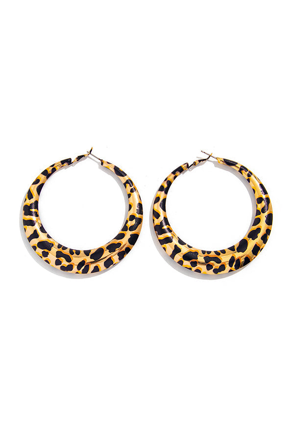 Pendientes de Aro Estampado de Leopardo