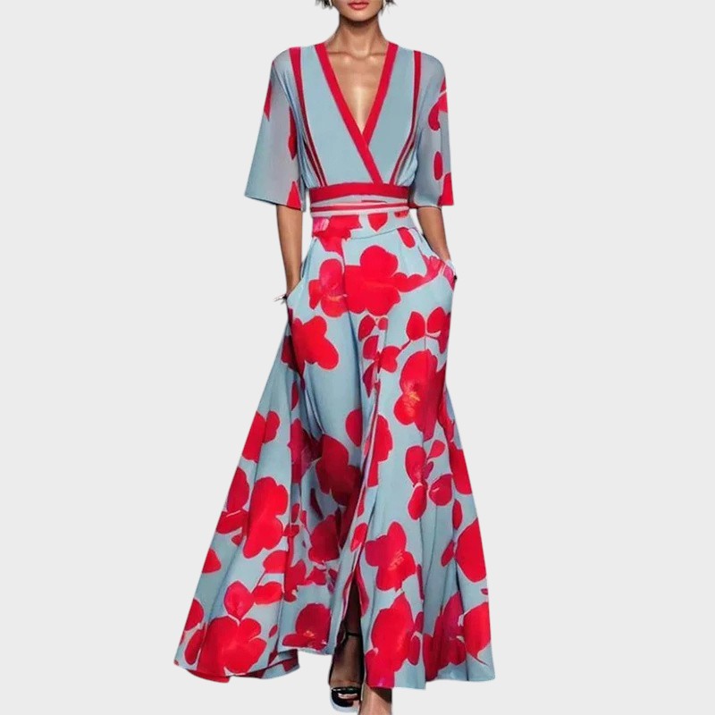Emily | Vestido Floral Cuello V - OSMARA Fashion - vista 2