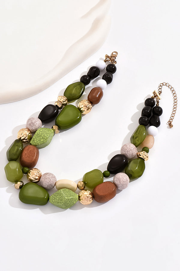 Collar de Resina Estilo Bosque Bohemio