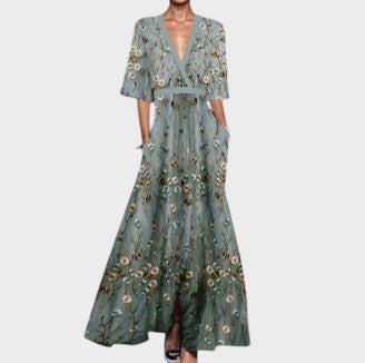 Emily | Vestido Floral Cuello V - OSMARA Fashion