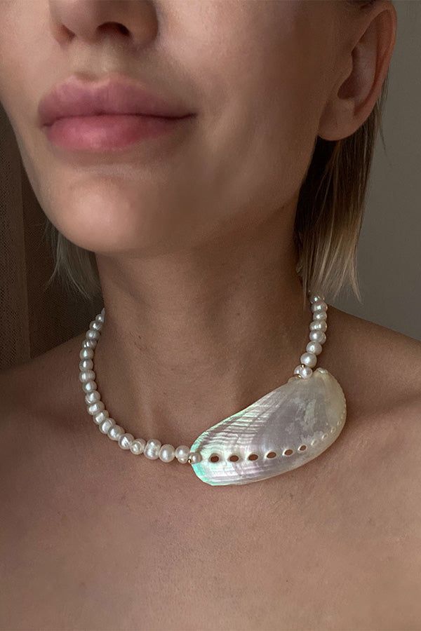 Collar de Concha Natural Estilo Océano