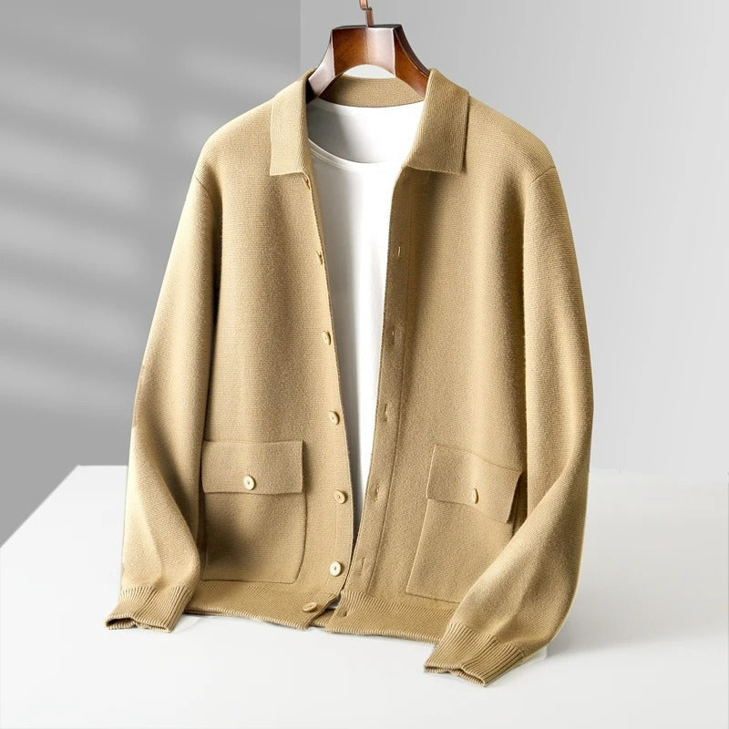 Cárdigan tipo polo elegante con cremallera para hombre: comodidad y estilo