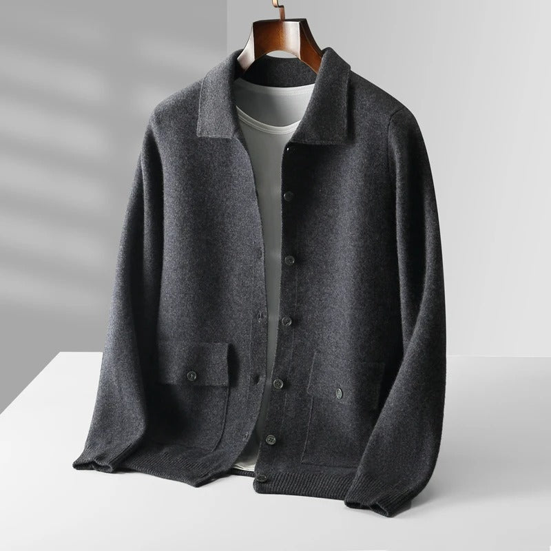 Cárdigan tipo polo elegante con cremallera para hombre: comodidad y estilo