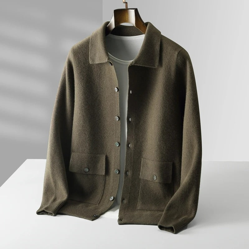 Cárdigan tipo polo elegante con cremallera para hombre: comodidad y estilo
