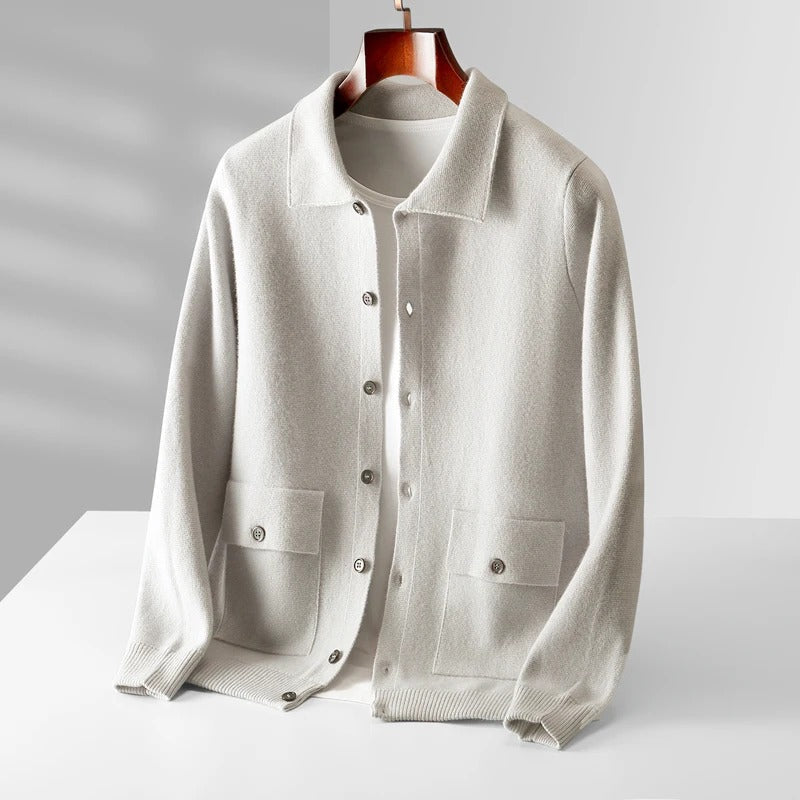 Cárdigan tipo polo elegante con cremallera para hombre: comodidad y estilo