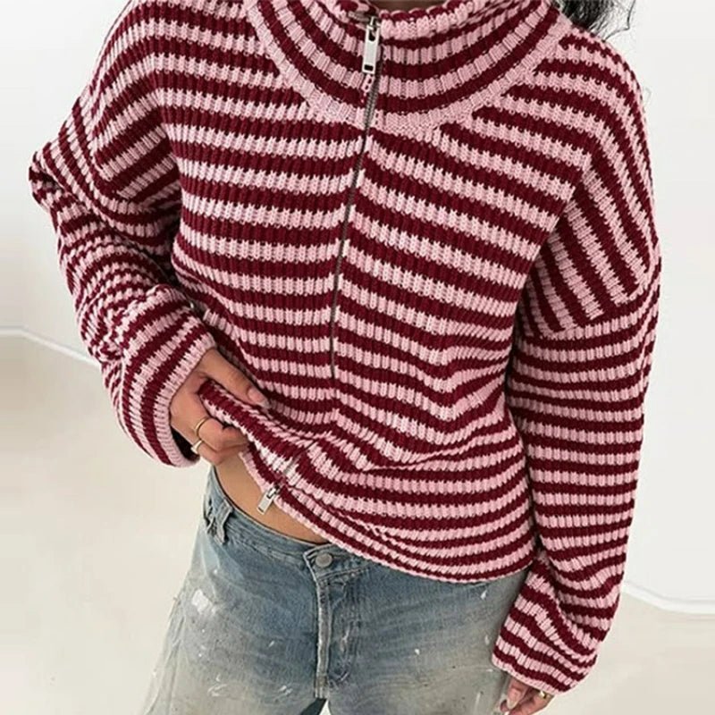 Cárdigan Valerie con cremallera y cuello alto