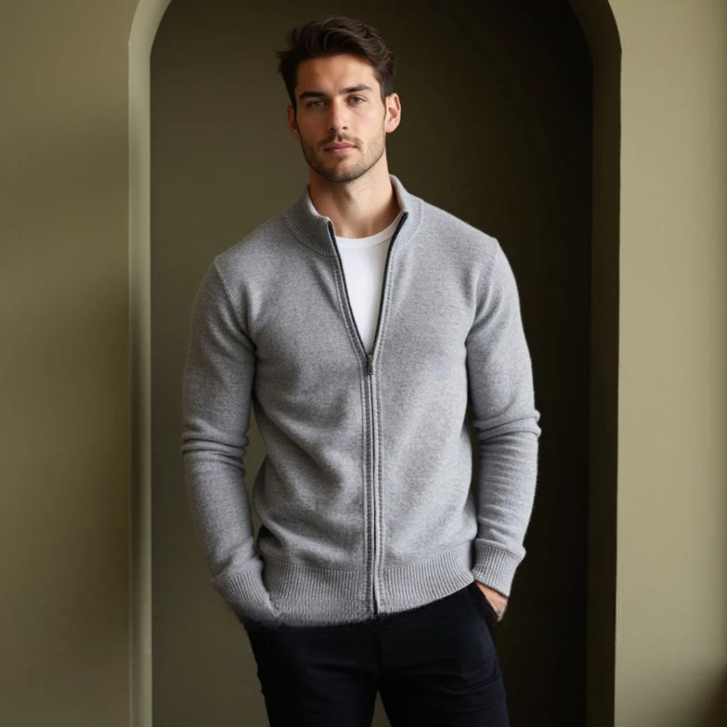 Cárdigan clásico con cremallera para hombres - Elegancia cotidiana