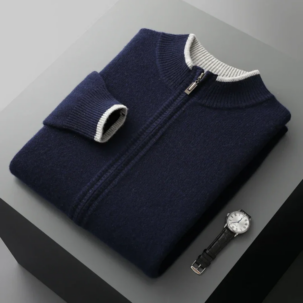 Cárdigan clásico con cremallera para hombres - Elegancia cotidiana