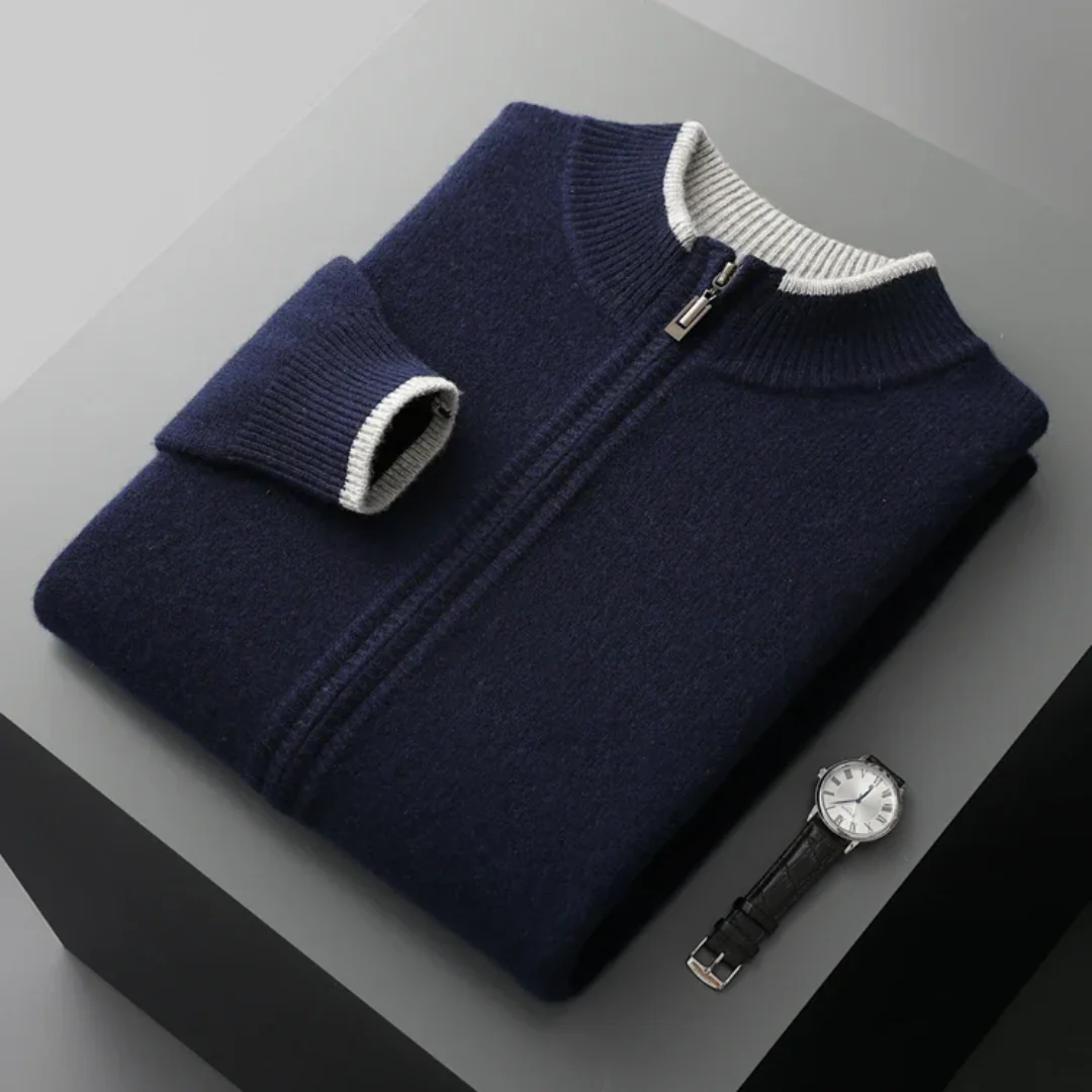 Cárdigan clásico con cremallera para hombres - Elegancia cotidiana