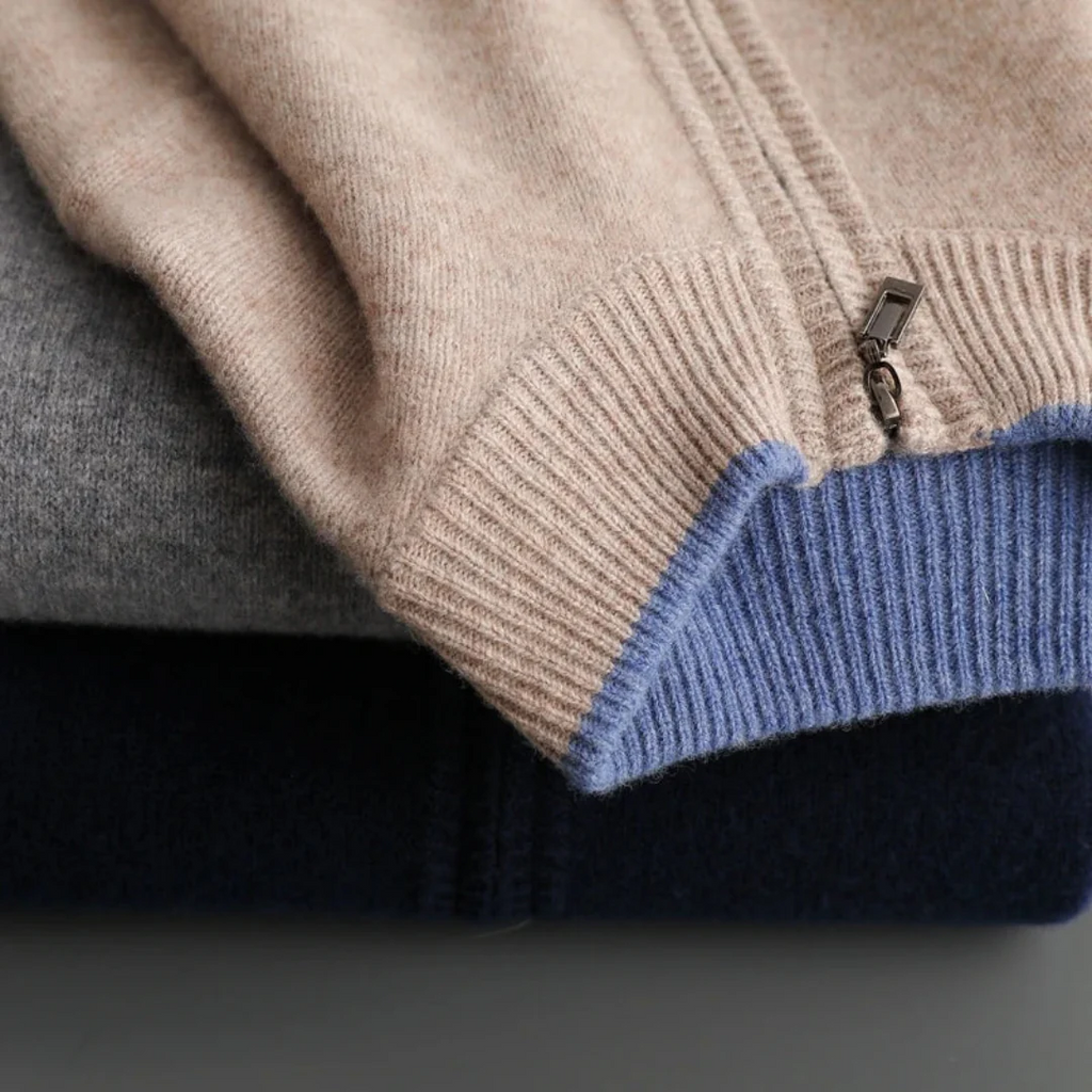 Cárdigan clásico con cremallera para hombres - Elegancia cotidiana