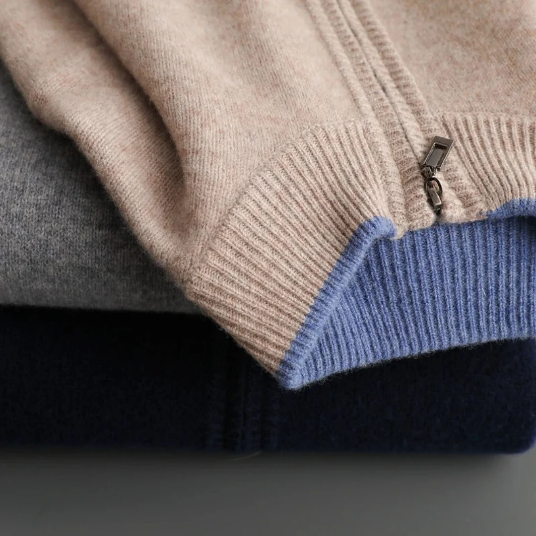 Cárdigan clásico con cremallera para hombres - Elegancia cotidiana