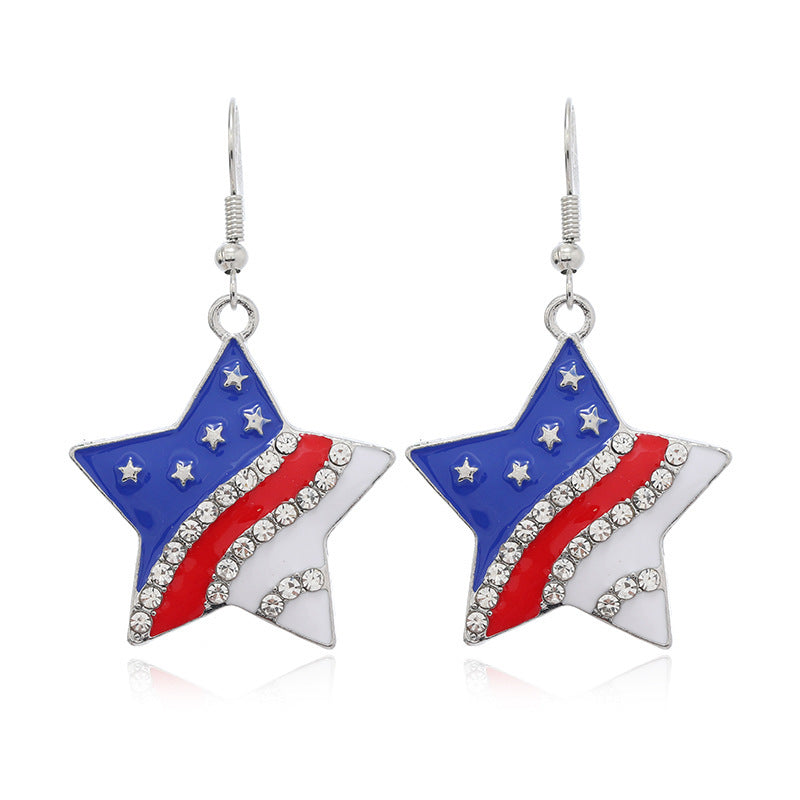 Pendientes del Día de la Independencia con Bandera Americana