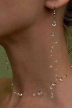 Collar Gargantilla de Cristal Transparente en Forma de Gota