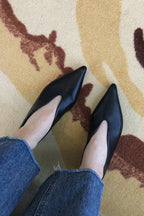 Zapatos Planos Retro de Puntera Fina y Escote Bajo
