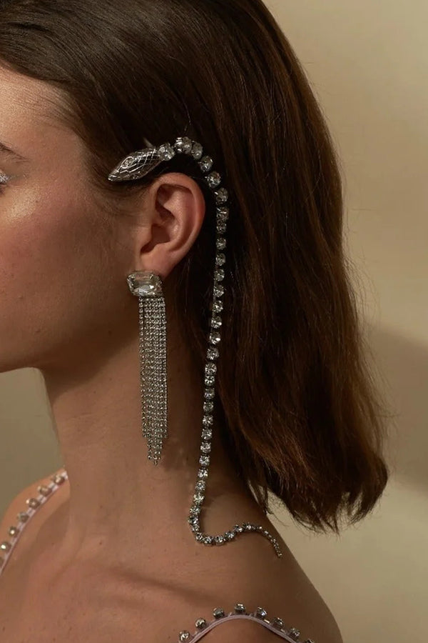 Complemento de Pelo con Cadena de Serpiente y Brillantes