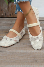 Zapatos Planos Informales de Puntera Cuadrada Rosas