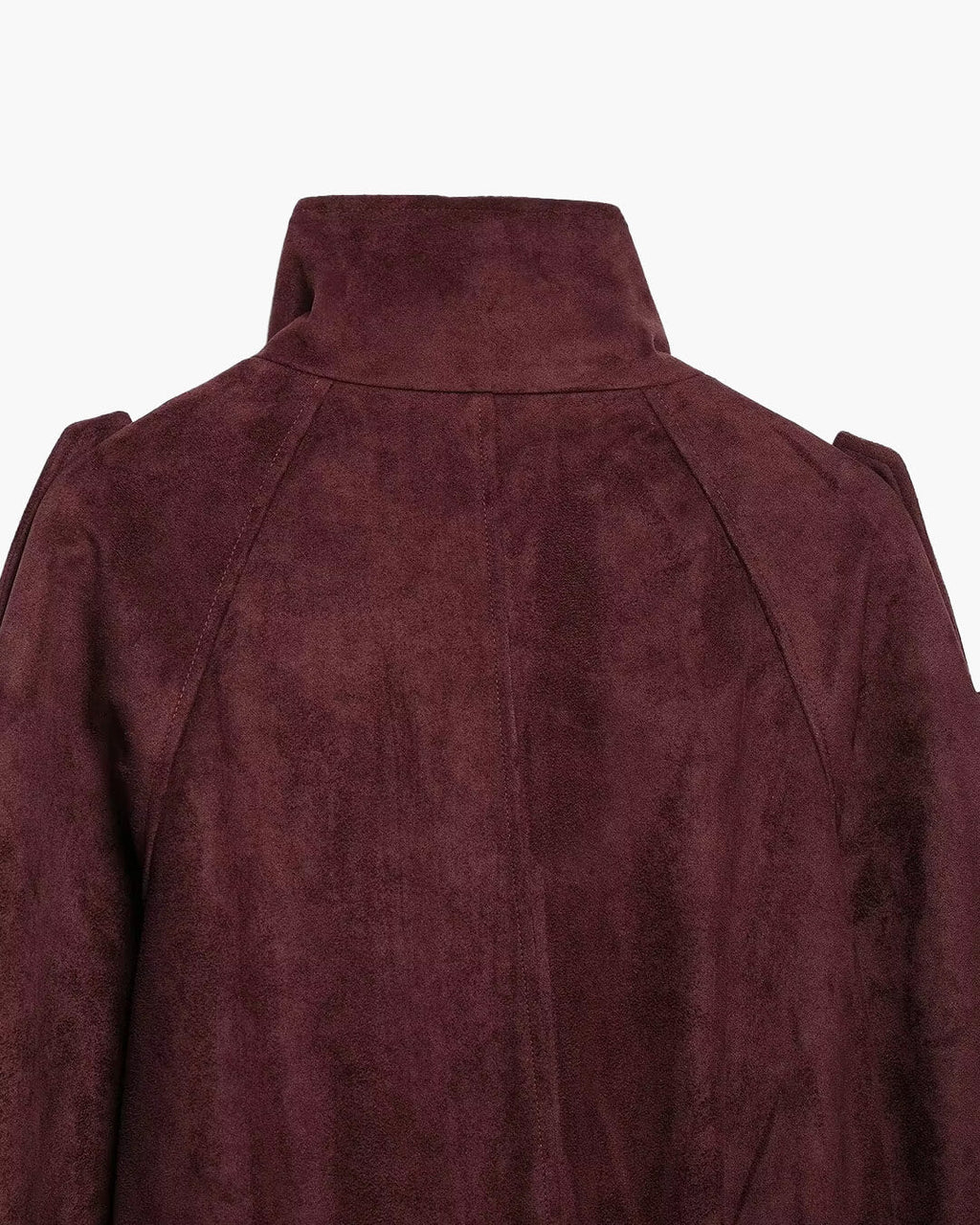 Chaqueta abrochada con cinturón Audrey efecto ante y cuello tipo embudo