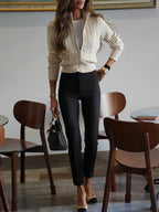 Chaqueta cárdigan de punto Alice con cremallera y cuello alto