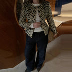 Chaqueta corta Lily con estampado de leopardo y pelo sintético