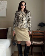 Chaqueta corta Lily con estampado de leopardo y pelo sintético