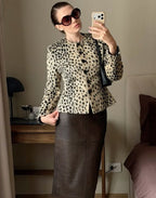 Chaqueta corta Lily con estampado de leopardo y pelo sintético