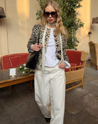 Chaqueta corta Lily con estampado de leopardo y pelo sintético