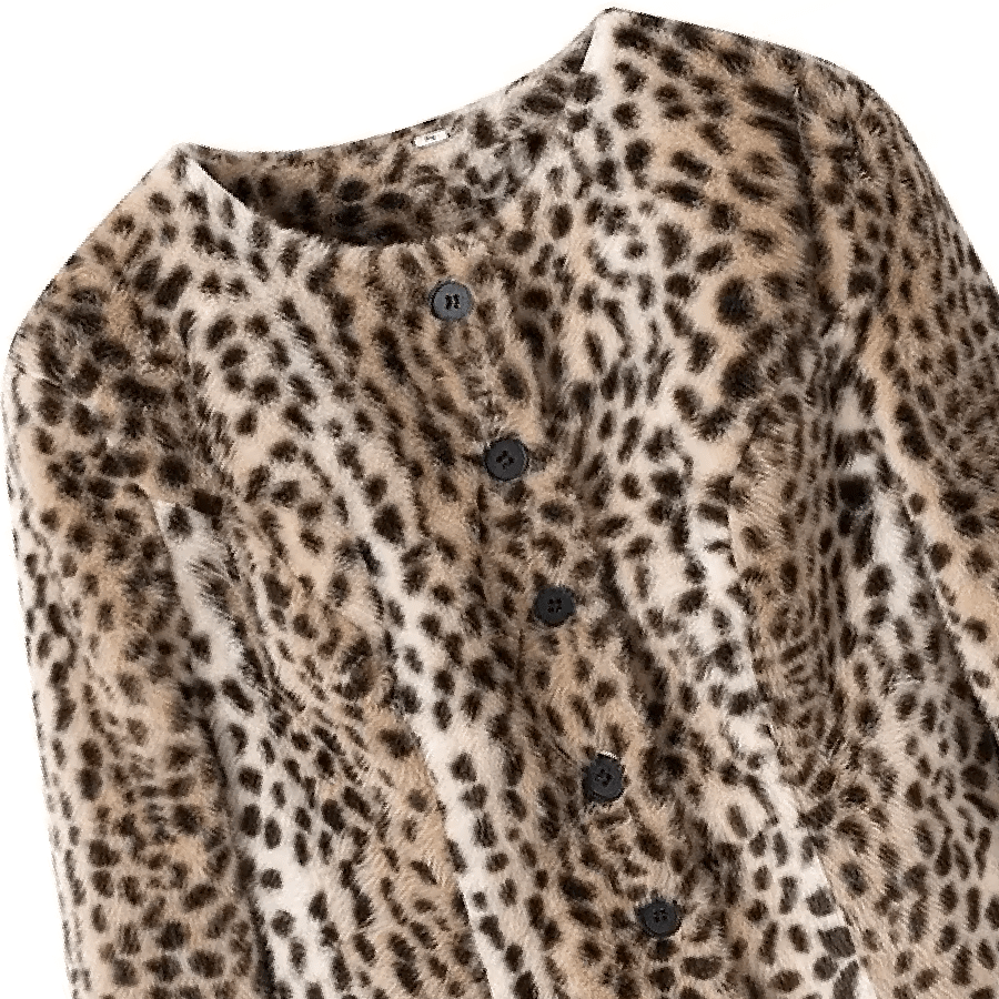 Chaqueta corta Lily con estampado de leopardo y pelo sintético