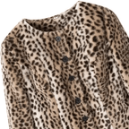 Chaqueta corta Lily con estampado de leopardo y pelo sintético