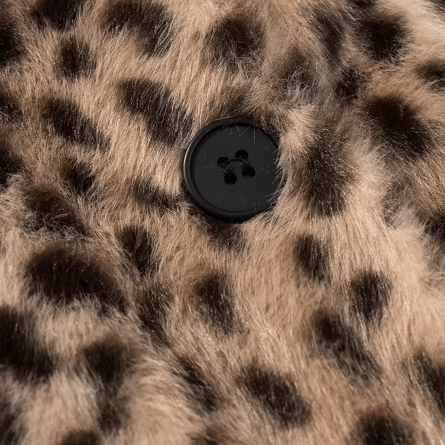 Chaqueta corta Lily con estampado de leopardo y pelo sintético
