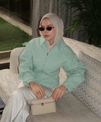 Chaqueta Cortada Sarah en Tweed con Cremallera