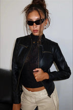 Chaqueta Moto de Imitación Piel Emilia